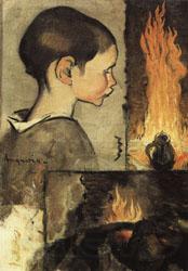 Louis Anquetin Child's Profile and Study for a Still Life Norge oil painting art